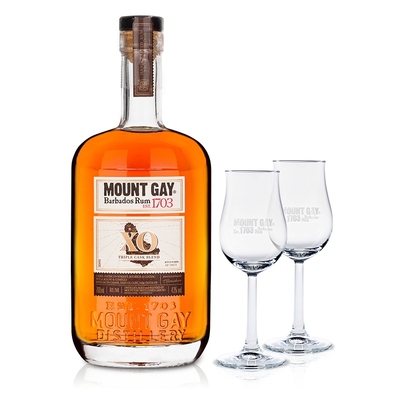 Mount Gay Xo Extra Old 0,7l 43% se sadou degustačních skleniček zdarma