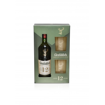 Glenfiddich 12YO 0,7L 40% dárková kazeta se dvěma skleničkami