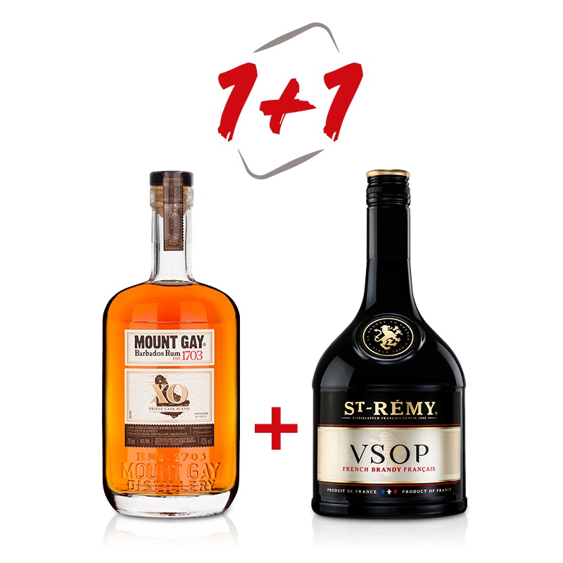 Mount Gay XO Extra Old 0,7l 43% Akce 1+1 St-Rémy VSOP 0,7 36 % navíc
