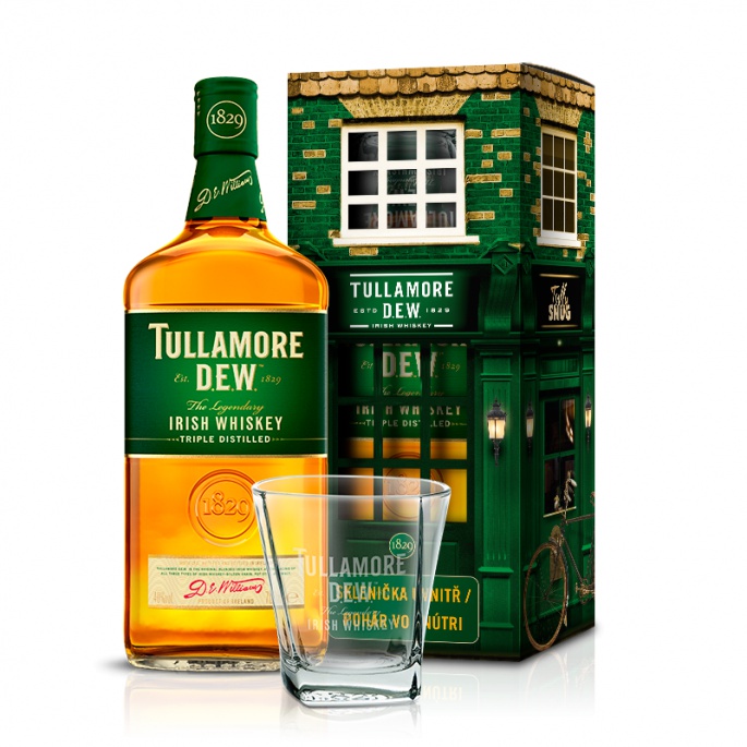 Tullamore D.E.W. irská whisky 0,7l se skleničkou navíc