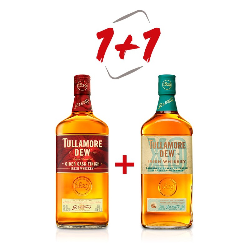 Tullamore D.E.W. Cider Cask 0,7l Akce 1+1 Tullamore D.E.W. XO Rum Cask 0,7l navíc