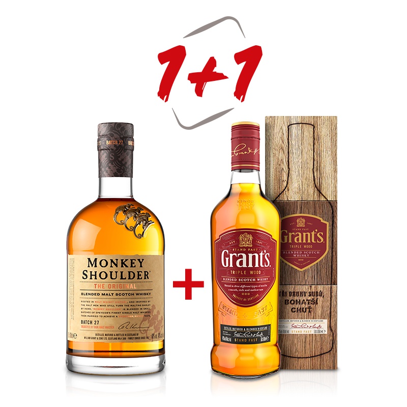 Whisky Monkey Shoulder 0,7l Akce 1+1 Grant´s 0,5l | Bottles and Stories