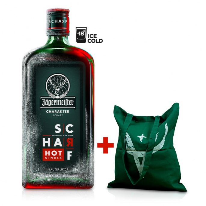 Jägermeister SCHARF 0,7l 33% + textilní taška přes rameno