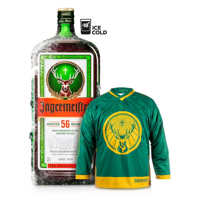 Jägermeister 3L 35% s hokejovým dresem