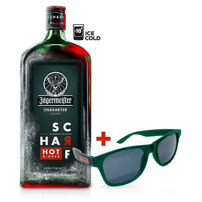 Jägermeister SCHARF1l 33% + sluneční brýle Jägermeister navíc