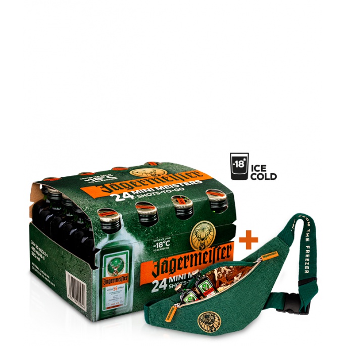 Jägermeister pack 24x0,02L s ledvinkou Funny bag