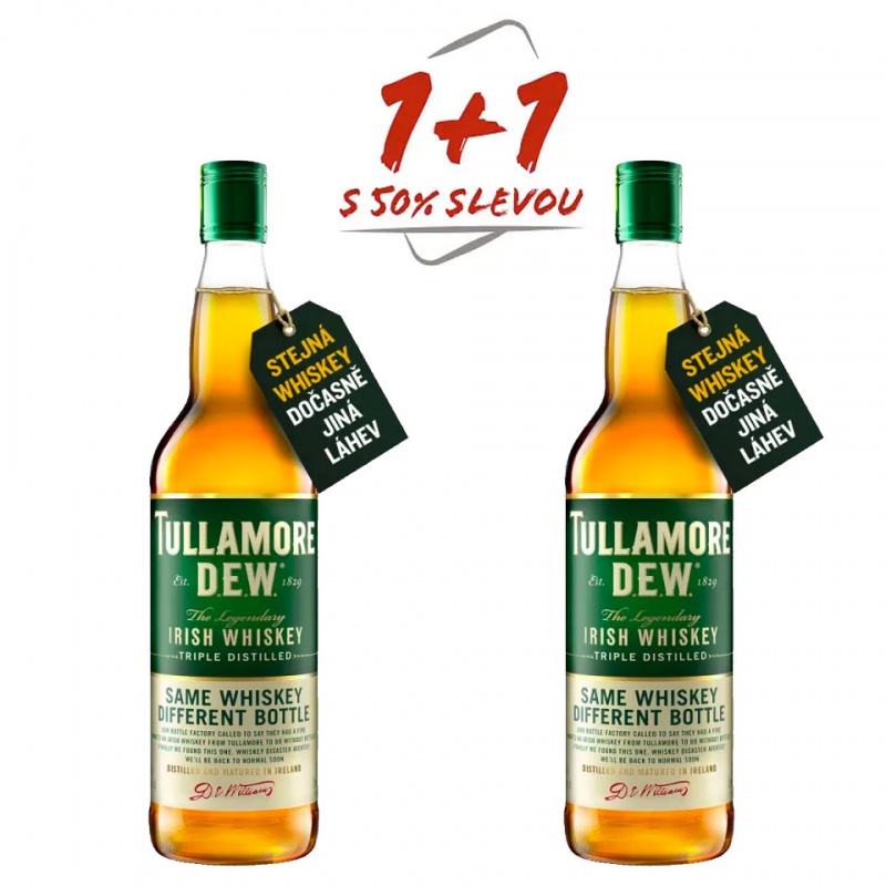 Tullamore D.E.W. limitovaná kulatá láhev 0,7l AKCE 1+1 s druhou lahví za polovinu