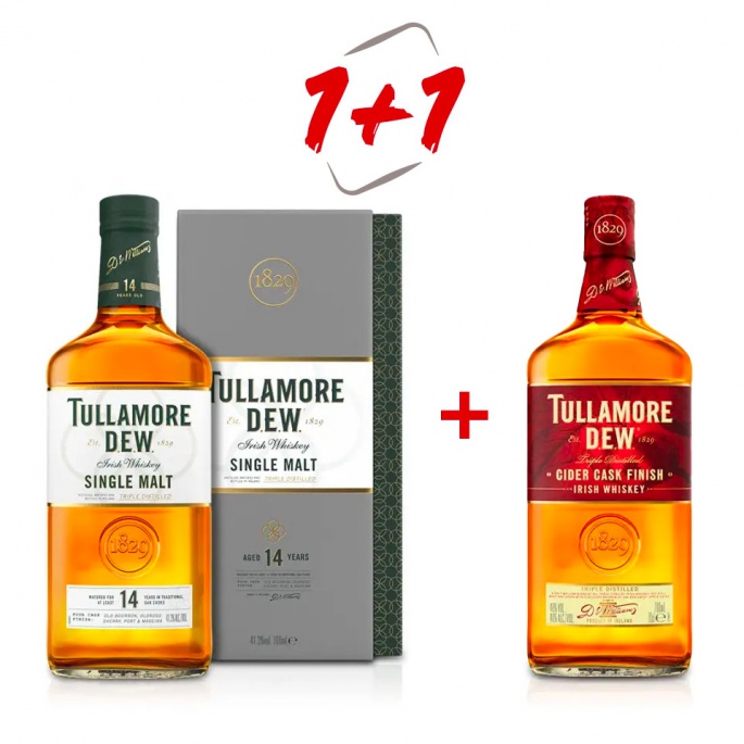 Tullamore D.E.W. 14 YO Single Malt 0,7l Akce 1+1 Tullamore D.E.W. Cider Cask 0,7l navíc