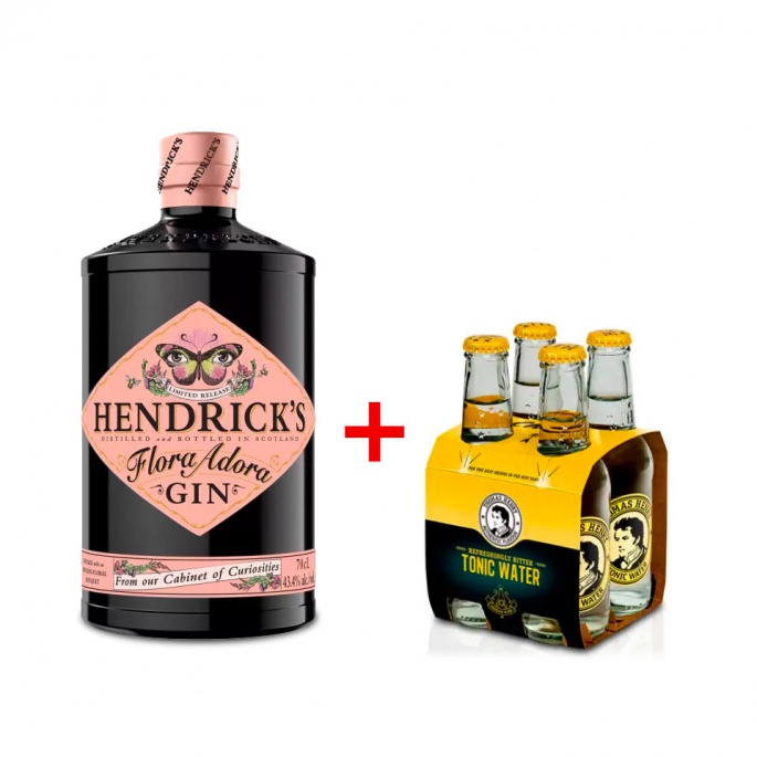 Hendrick’s Flora Adora gin 43,4% 0,7L + Thomas Henry Tonic Water 4ks