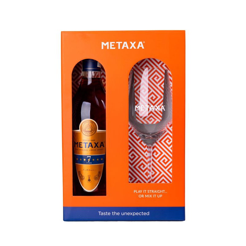 Metaxa 7* 0,7L 40% v krabičce se dvěma skleničkami