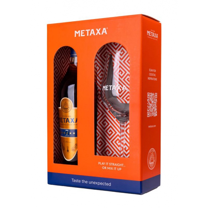 Metaxa 7* 0,7L 40% v krabičce se dvěma skleničkami