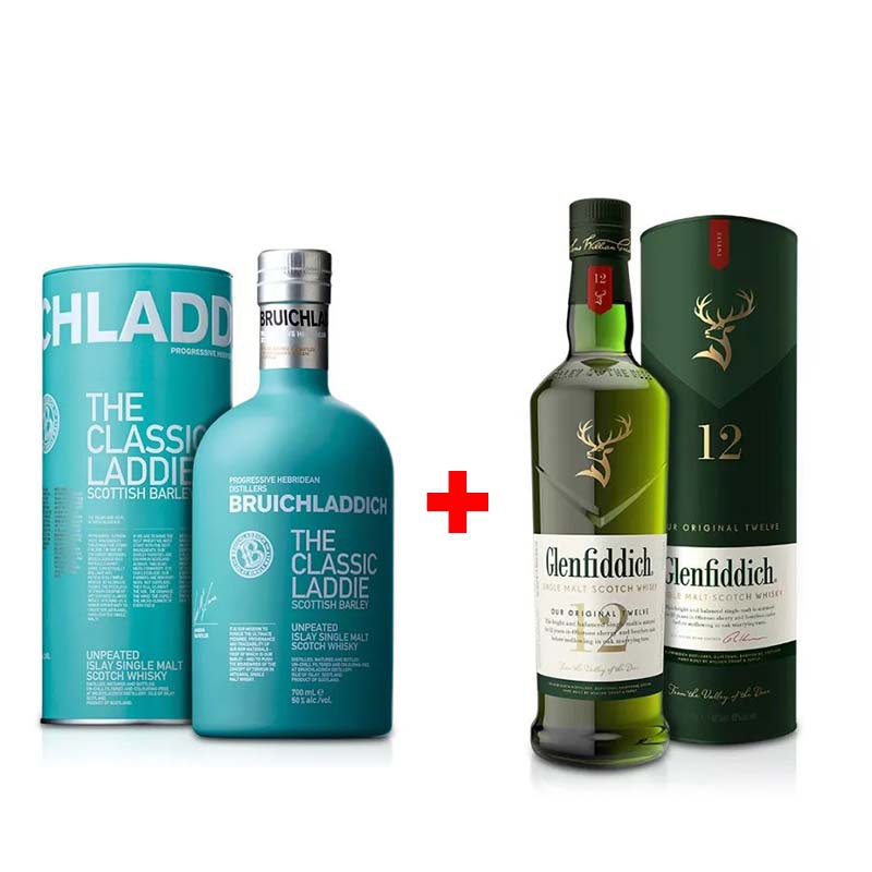 Balíček: Bruichladdich The Classic Laddie 0,7L a Glenfiddich 12YO 0,7L s 20% slevou