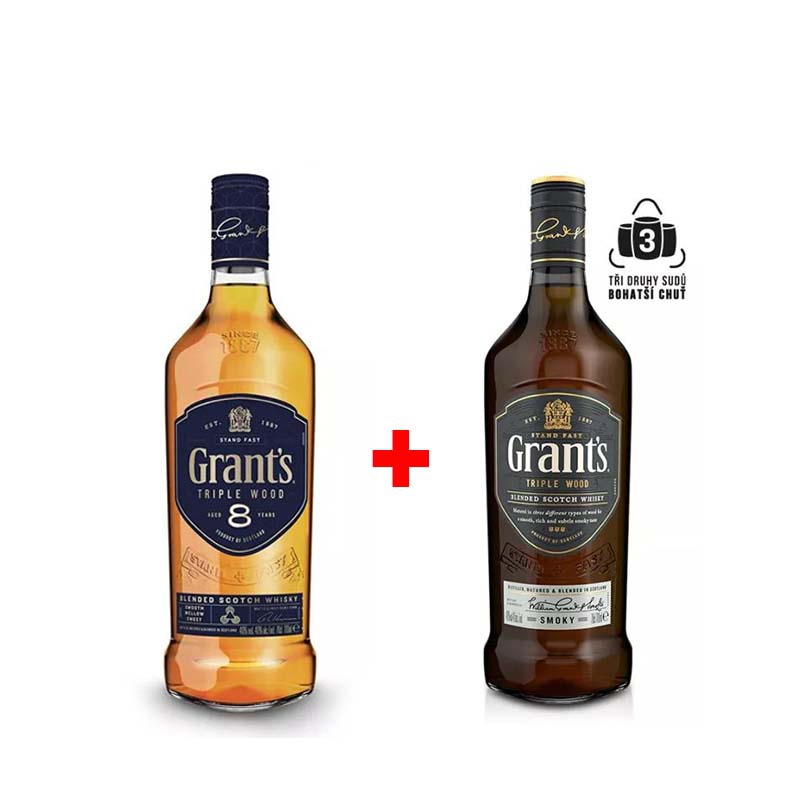 Výhodný balíček: Grant´s Triple Wood 8YO 0,7L a Grant´s Smoky 0,7L s 20% slevou