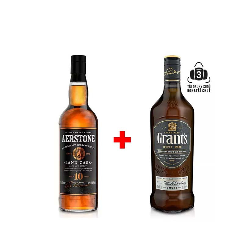 Výhodný balíček: Aerstone Land Cask 0,7L a Grant´s Smoky 0,7L s 20% slevou