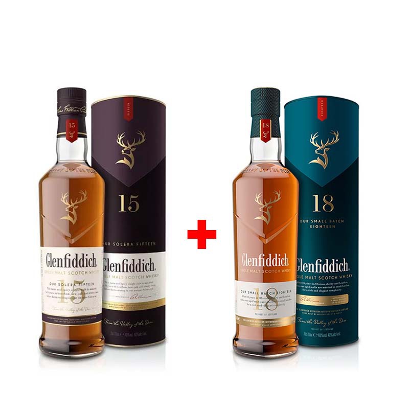 Výhodný balíček: Glenfiddich 15YO 0,7L a Glenfiddich 18YO 0,7L s 20% slevou