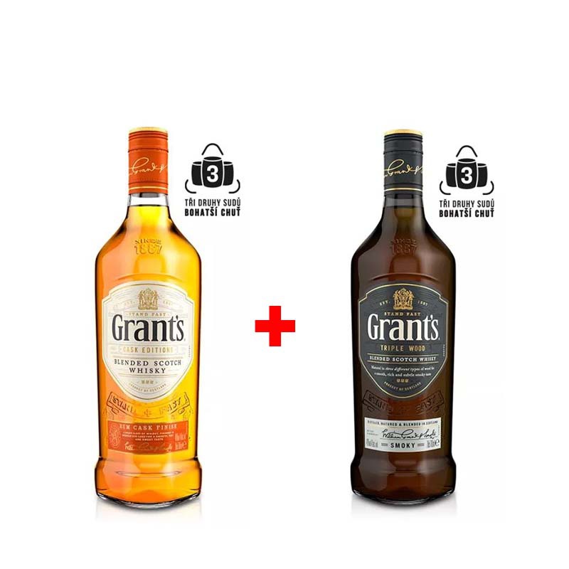 Výhodný balíček: Grant´s Rum Cask Finish 0,7L a Grant´s Smoky 0,7L s 20% slevou
