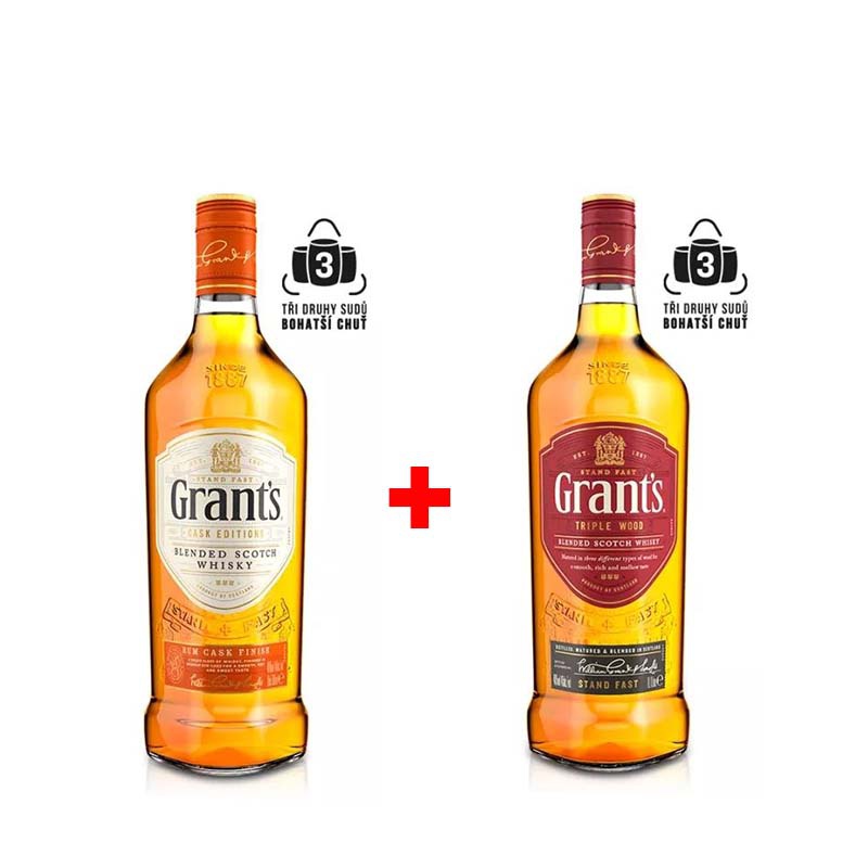 Výhodný balíček: Grant´s Rum Cask Finish 0,7L a Grant´s Triple Wood 1l s 20% slevou