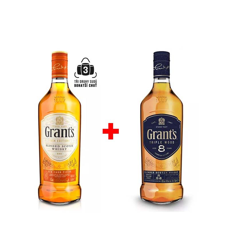Výhodný balíček: Grant´s Rum Cask Finish 0,7L a Grant´s Triple Wood 8YO 0,7L s 20% slevou