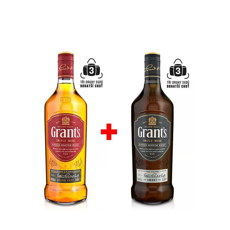 Výhodný balíček: Grant´s Triple Wood 0,7L a Grant´s Smoky 0,7L s 20% slevou