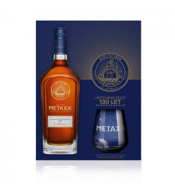 Metaxa 12 0,7 L 40 % dárkové balení se 2 skleničkami