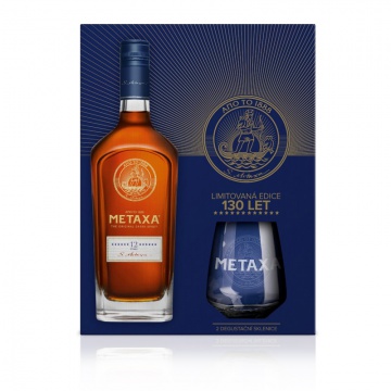 Metaxa 12 0,7 L 40 % dárkové balení se 2 skleničkami