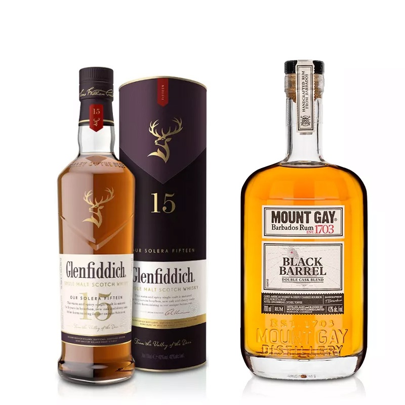 Výhodný balíček: Glenfiddich 15YO 0,7L a Mount Gay Black Barrel 0,7L s 20% slevou