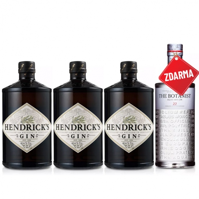 Výhodný balíček: 3x Hendrick´s Gin 0,7L + The Botanist Islay Dry Gin 0,7L zdarma