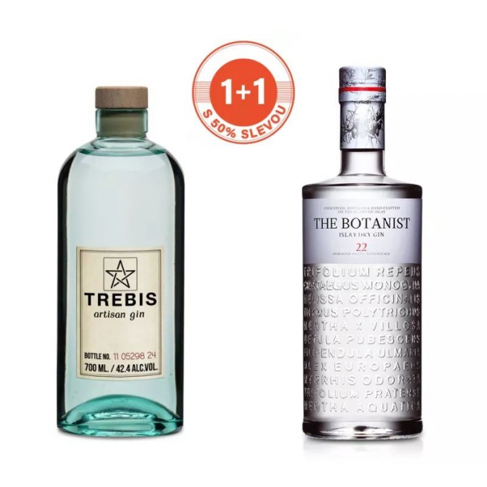 Akce 1+1: Trebis artisan gin 0,7L 42,4% + The Botanist Islay Dry Gin 0,7L 46% za polovinu