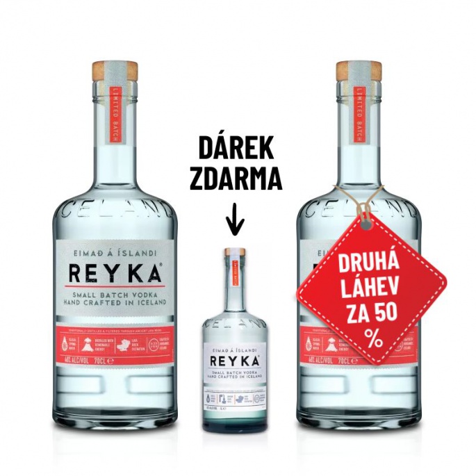 Reyka vodka 0,7L 40% AKCE 1+1 s druhou lahví za polovinu a dárkem ZDARMA