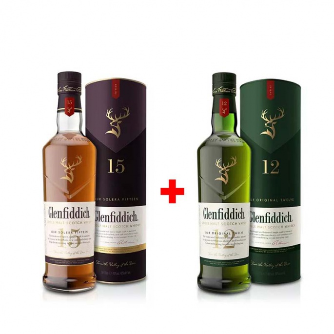 Výhodný balíček: Glenfiddich 15YO 0,7L a Glenfiddich 12YO 0,7L s 20% slevou