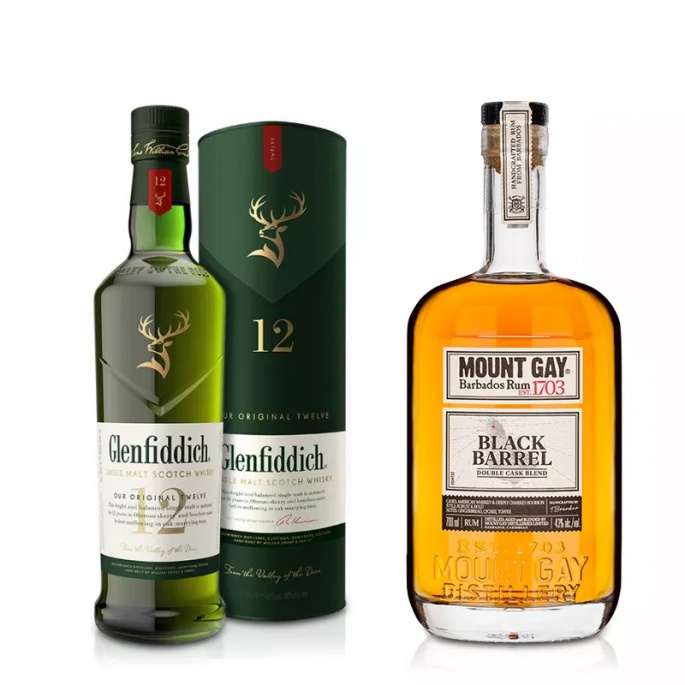 Výhodný balíček: Glenfiddich 12YO 0,7L a Mount Gay Black Barrel 0,7L s 20% slevou