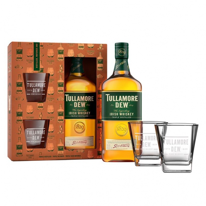 Tullamore D.E.W. 0,7L 40% dárkové balení se dvěma skleničkami