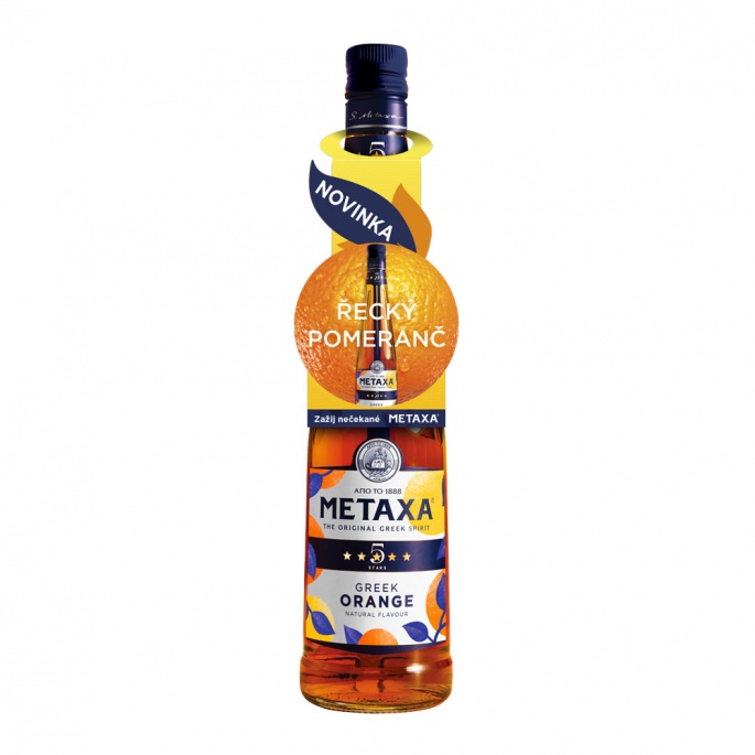 Metaxa 5* Greek Orange 0,7L AKCE 1+1 s druhou lahví za polovinu