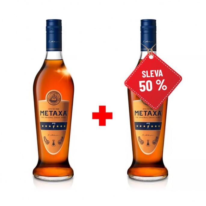 Metaxa 7* 0,7L AKCE 1+1 s druhou lahví za polovinu