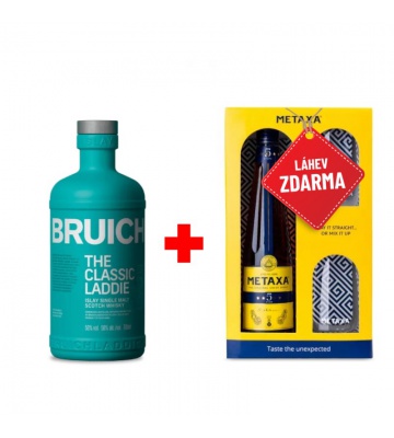 Akce 1+1: Bruichladdich Classic Laddie 0,7L + Metaxa 5* 0,7L se dvěma skleničkami ZDARMA