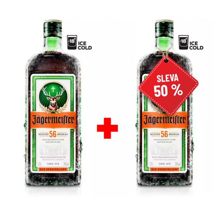 Jägermeister 1,75L 35% AKCE 1+1 s druhou lahví za polovinu