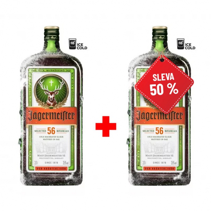 Jägermeister 3L 35% AKCE 1+1 s druhou lahví za polovinu