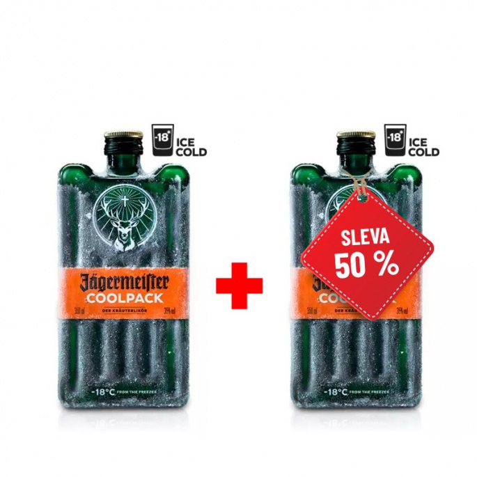 Jägermeister Coolpack 0,35L 35% AKCE 1+1 s druhou lahví za polovinu