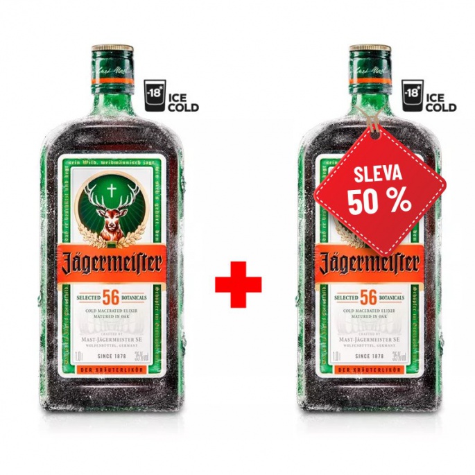 Jägermeister 1L 35% AKCE 1+1 s druhou lahví za polovinu