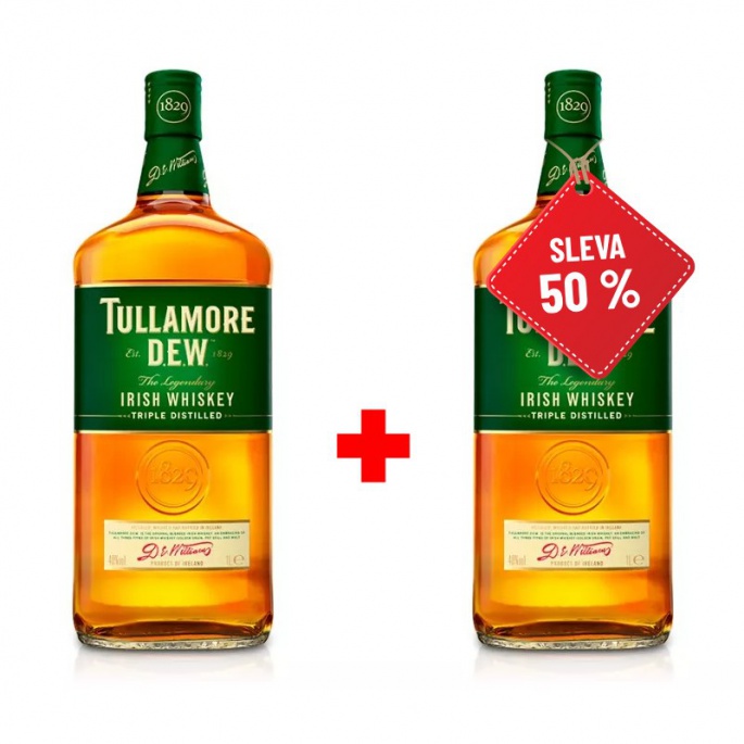 Tullamore D.E.W. 1L 40% AKCE 1+1 s druhou lahví za polovinu