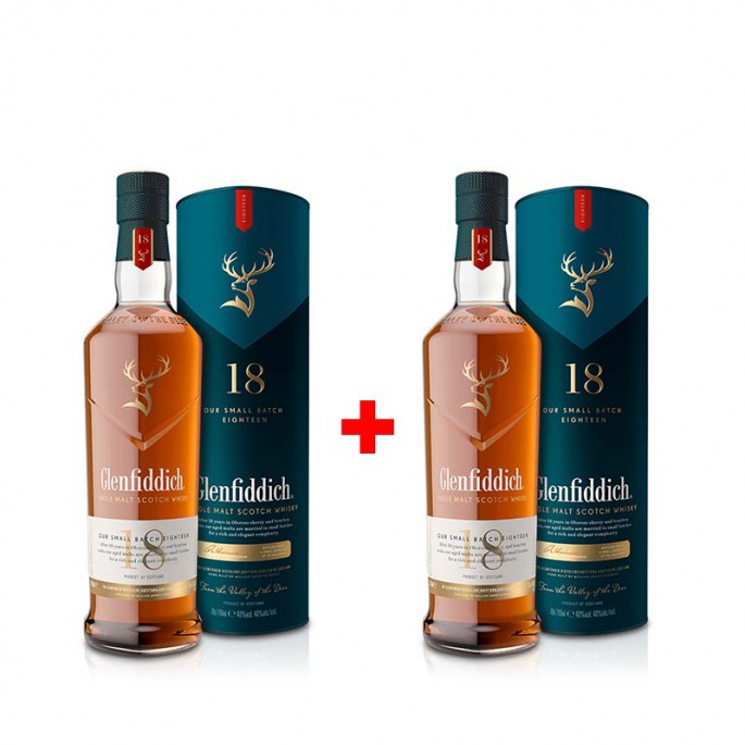 Glenfiddich 18YO 0,7L 40% AKCE 1+1 s druhou lahví za polovinu