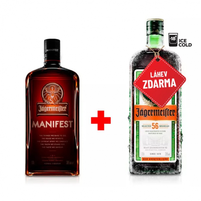 Akce 1+1: Jägermeister Manifest 1L + Jägermeister 1,75L ZDARMA