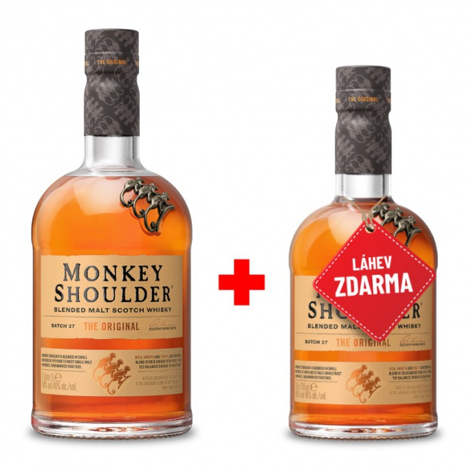 Akce 1+1: Monkey Shoulder 1L 40% + Monkey Shoulder 0,7L 40% ZDARMA