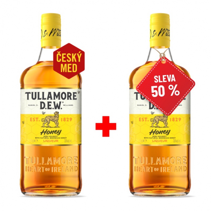 Tullamore D.E.W. Honey s českým medem 0,7L 35% AKCE 1+1 s druhou lahví za polovinu