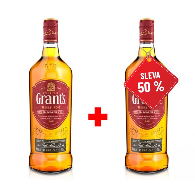 Grant´s Triple Wood 1L 40% AKCE 1+1 s druhou lahví za polovinu