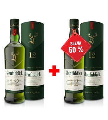 Glenfiddich 12YO 0,7L 40% AKCE 1+1 s druhou lahví za polovinu