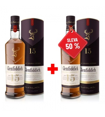 Glenfiddich 15YO 0,7L 40% AKCE 1+1 s druhou lahví za polovinu