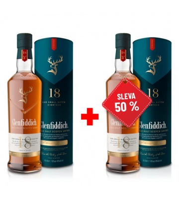 Glenfiddich 18YO 0,7L 40% AKCE 1+1 s druhou lahví za polovinu