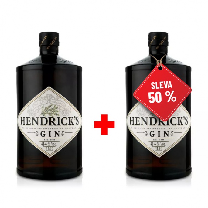 Hendrick´s Gin 1L 41,4% AKCE 1+1 s druhou lahví za polovinu