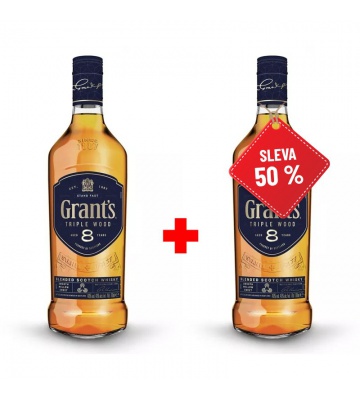Grant´s Triple Wood 8YO 0,7L 40% AKCE 1+1 s druhou lahví za polovinu